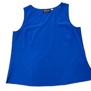 Bob Mackie Scoopneck Tank Top with Princess Seaming Size Large Cobalt Blue